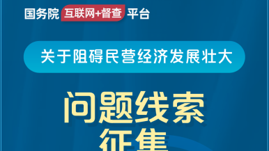 白丝美女被操视频国务院“互联网+督查”平台公开征集阻碍民营经济发展壮大问题线索